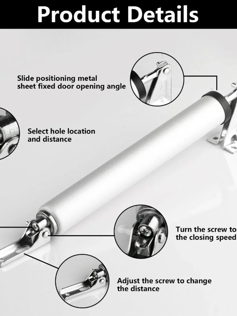 Heavy Duty Pneumatic Screen and Storm Door Closer,1 Set Screen Door Closer,Pneum